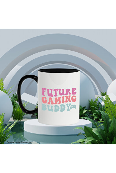 StoryGift Romania Cana cu un controller si textul "Future gaming buddy" - amic viitor pentru gamin, Cu Maner Negru