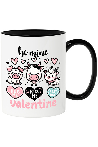 StoryGift Romania Cana cu animalute cu mesajul "Be mine, hug me, kiss me, bes...
