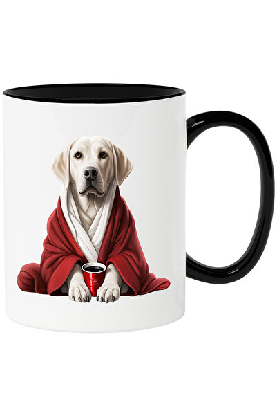 StoryGift Romania Cana cu un caine alb cu un capod rosu | ilustratie | cana c...