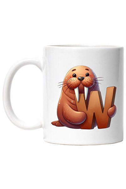 StoryGift Romania Cana cu morsa cu litera "W", ilustratie, pentru copii, scoa...