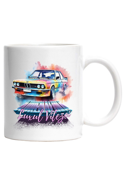 StoryGift Romania Cana Cu Mesaj Adrenalina Luxul Vitezei, Masina, BMW, Vintag...
