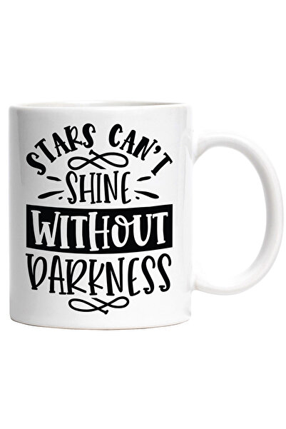 StoryGift Romania Cana cu textul "Stelele nu pot straluci fara intuneric" - obstacole pe care le d, Cu Maner Alb
