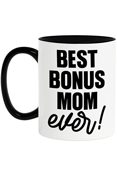 StoryGift Romania Cana pentru o mama foarte iubita si apreciata cu mesajul "Best bonus mom ever!" , Cu Maner Negru