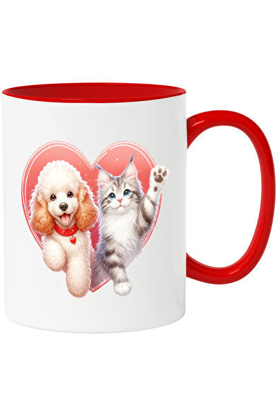 StoryGift Romania Cana cu o pisica si un catel blanos | ilustratie | face cu ...