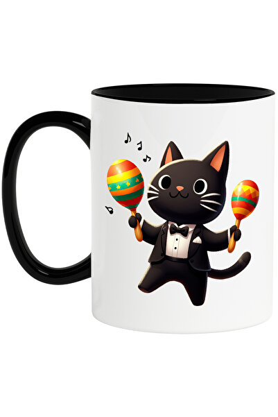 StoryGift Romania Cana cu o pisica neagra la costum care canta la maracas, il...