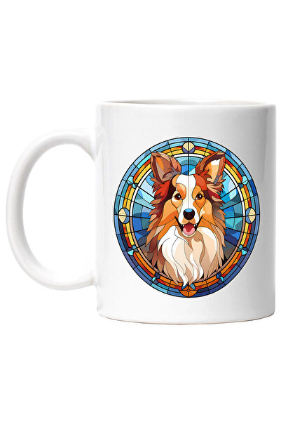 StoryGift Romania Cana cu un caine in stil mozaic, ilustratie, sticla, priete...