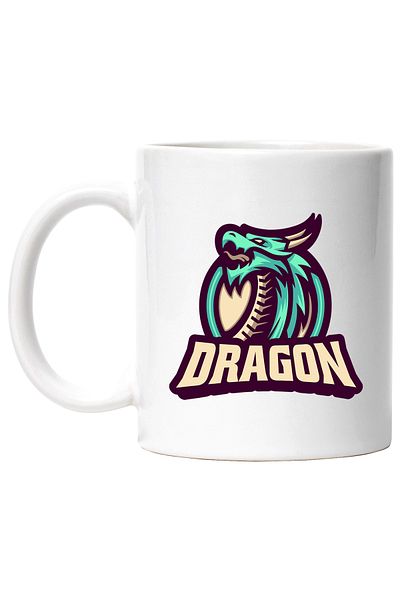 StoryGift Romania Cana Cu Mesaj Dragon, Emblema, Monstru, Fantasy, Coarne, Multicolor 330 ml, Cera, Cu Maner Alb