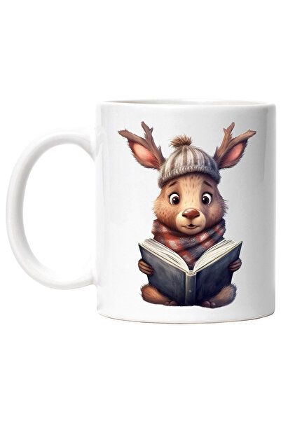 StoryGift Romania Cana cu un cerb care citeste dintr-o carte | ilustratie | l...