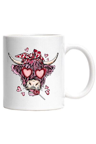 StoryGift Romania Cana cu un cap de vacuta, indragostita, ilustratie, inimioa...