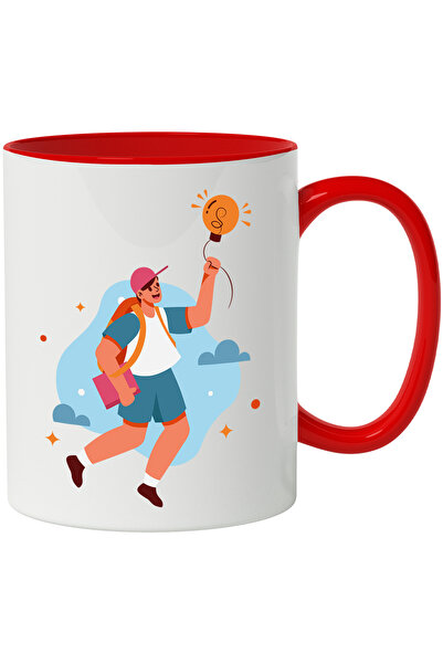 StoryGift Romania Cana Cu Balon, Bec, Elev, Ghiozdan, Nori, Cer, Stele, Multi...