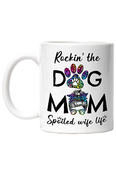 StoryGift Romania Cana cu mesajul "Rockin' the Dog Mom, Spoiled Wife Life", c...
