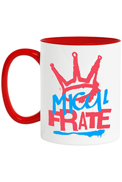 StoryGift Romania Cana cu Coroana Regala Copii Text Stil Graffiti Micul Frate Familie Iubire Sora , Cu Maner Rosu