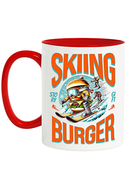 StoryGift Romania Cana cu Dublu Burger imens Schiuri Pe Partie Cu ochelari De...