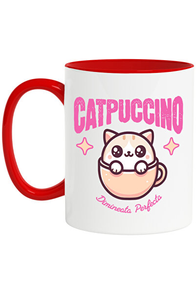 StoryGift Romania Cana cu Pisica Pufoasa Cana Cafea Text catpuccino Dimineata...