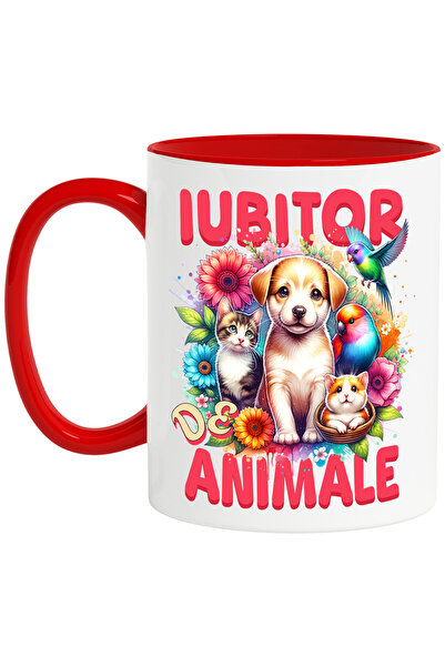 StoryGift Romania Cana Animale Familie, Caine Papagal, Pisica, Text Iubitor d...