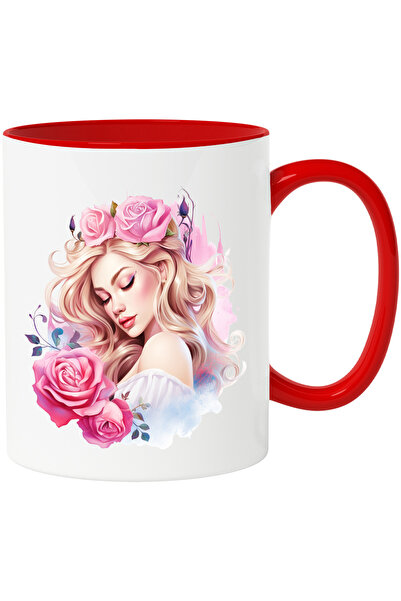 StoryGift Romania Cana cu o fata frumusica | ilustratie | machiata | blonda |...