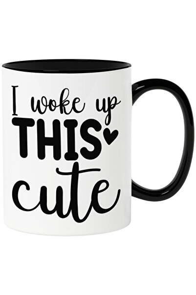 StoryGift Romania Heart mug for those who woke up so cute with Black Handle, ...