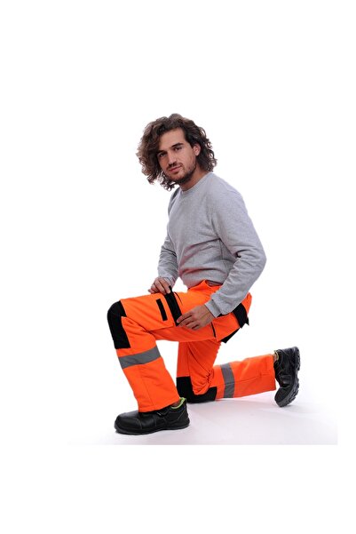 FORMTEKS Işçi Dizlikli Kapitoneli Kışlık Pantolon Turuncu