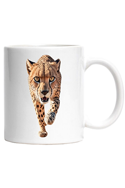 StoryGift Romania Cana Cu Leopard, Animale, Colti, Felina, Privire,,Ceramica,...