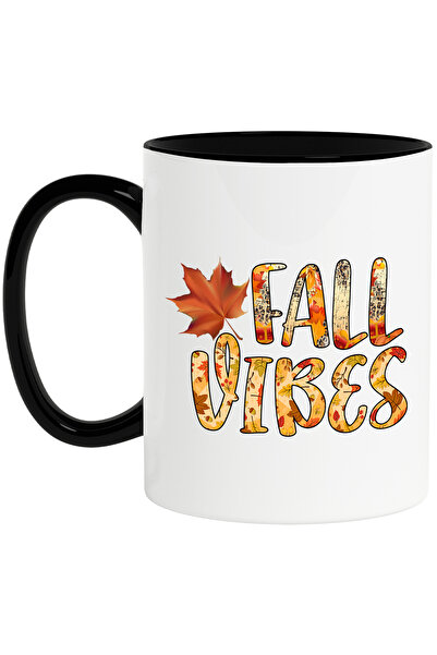 StoryGift Romania Cana cu mesajul "Fall vibes", toamna, ilustratie, simti, se...
