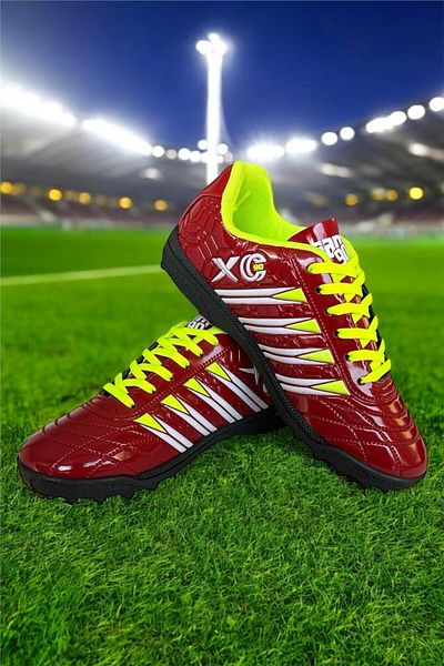 Liger Men's Football Shoes - Astroturf and Field Red and Yellow