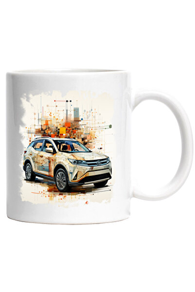 StoryGift Romania Cana Cu Masina, Toyota RAV4, SUV, Geometric, Dungi, Multico...