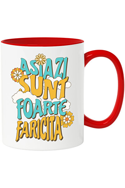 StoryGift Romania Cana cu Mesaj Inspiratioal Femeie Flori Colorate Azi Sunt F...