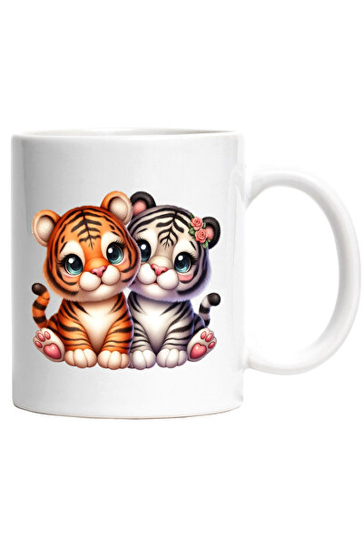 StoryGift Romania Cana cu 2 puiuti de tigru veseli | ilustratie | imbujorati ...