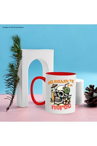 StoryGift Romania Relax and good luck skull cocktail relaxation mug, 330ml, Ceramic with Handle, With,STG