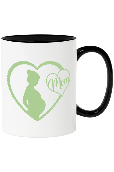 StoryGift Romania Pregnant Woman Mug, with Mom Message, Heart Shape, Mother, ...