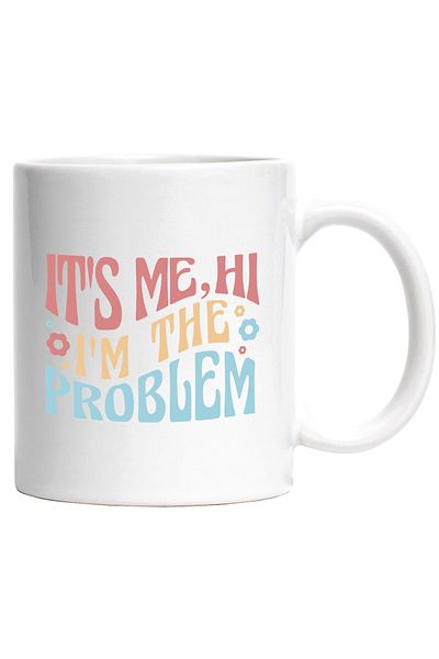 StoryGift Romania Cana Cu Mesaj It's Me Hi I'm The Problem, Versuri Taylor Swift, Multicolor 330 m, Cu Maner Alb