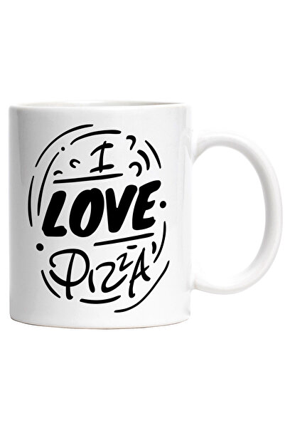 StoryGift Romania Cana Cu Mesaj In Engleza I Love Pizza, Iubire, Mancare, Cer...