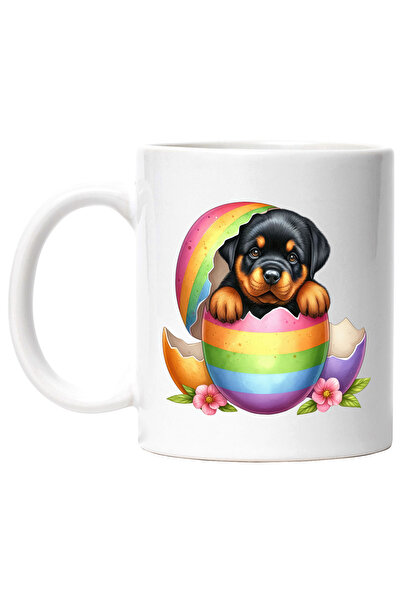 StoryGift Romania Cana cu un catelus Rottweiler | ilustratie | timid | curios...