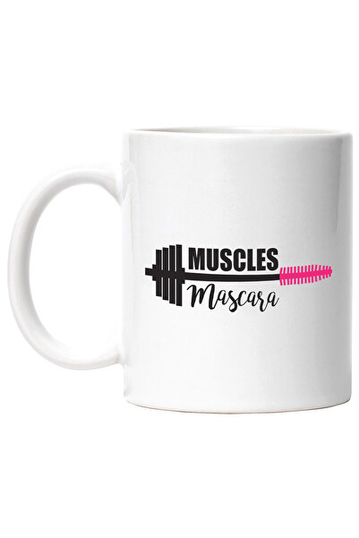 StoryGift Romania Cana cu ilustratie afisand o haltera si mesajul "Muscles ma...