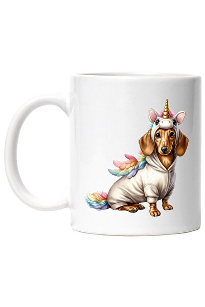 StoryGift Romania Mug with a small dog disguised as a unicorn | illustration ...