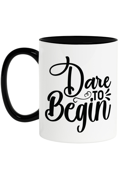 StoryGift Romania Cana cu mesajul in engleza "Dare to begin" - indrazneste sa...
