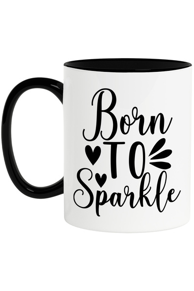 StoryGift Romania Cana cu inimioare si textul in engleza "Born to sparkle" - ...