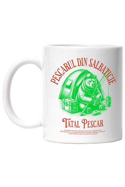 StoryGift Romania Cana Tatal pescar urs stand la pescuit cort familie, 330ml,...