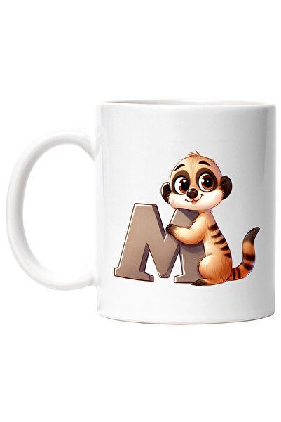 StoryGift Romania Cana cu o suricata cu litera "M", pentru copii, ilustratie,...