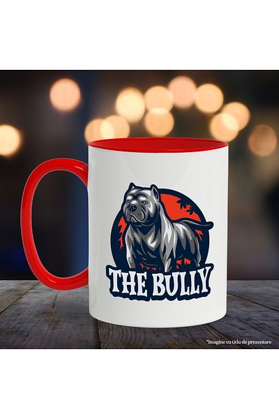 StoryGift Romania Mug With Message In English The Bully, Dog, Bulldog, Emblem, Multicolor 330 ml, , With ,STG
