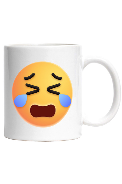 StoryGift Romania Emoji Mug, Emoticon, Crying, Tears, Multicolor 330 ml, Cera...