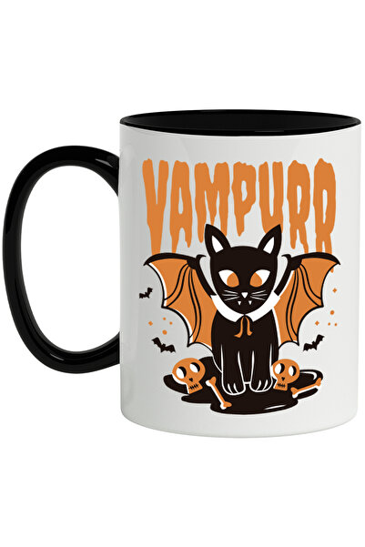 StoryGift Romania Cana Cu Mesaj In Engleza Vampurr, Pisica, Vampir, Halloween...