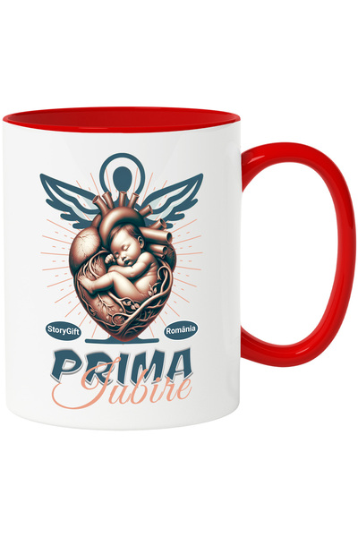 StoryGift Romania Cana prima iubire inima bebe nou nascut inger, 330ml, Ceram...