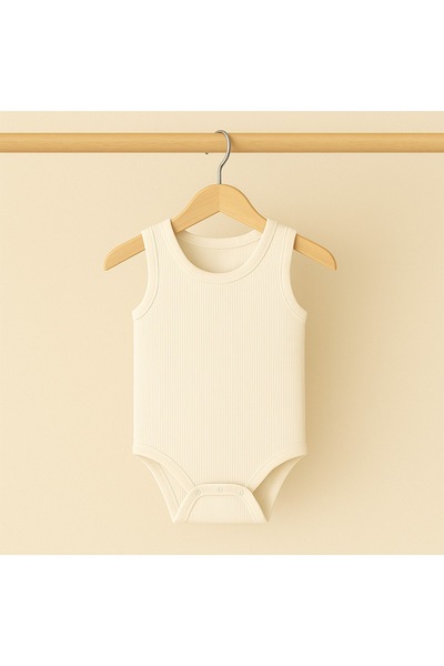 HEPSİ BEBEK Cotton 5-Piece Strap Baby Undershirt Set - Baby Badi - Unisex White Color - Underwear