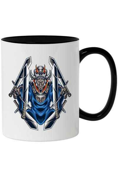 StoryGift Romania Cana Cu Luptator, Craniu, Sabii, Vrajitor, Coif, Flacari, M...