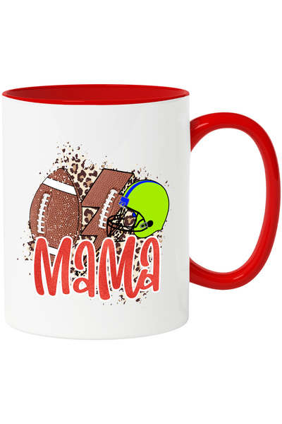 StoryGift Romania Cana cu minge de fotbal american, fulger, casca verde cu me...