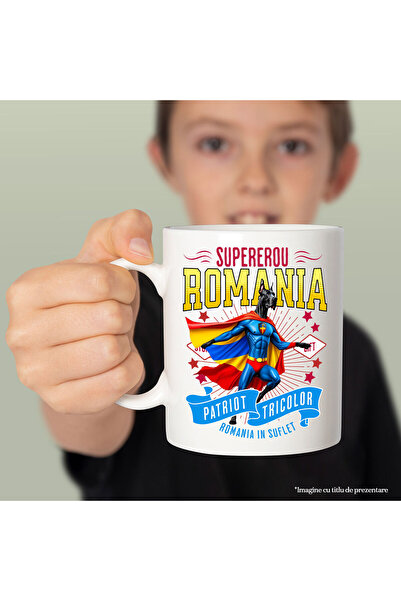 StoryGift Romania Mug with German Dog / Great Dane Dog in Captain Romania Costume with Cape, , With ,STG.