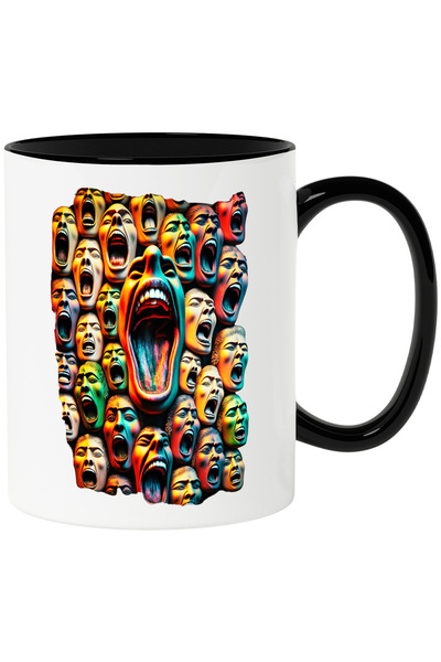 StoryGift Romania Cana Cu Capete care Par Ca Tipa, Dinti, Gura, Artistic, Tip...