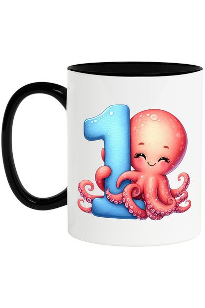 StoryGift Romania Cana cu caracatita cu cifra "1", ilustratie, pentru copii, ...