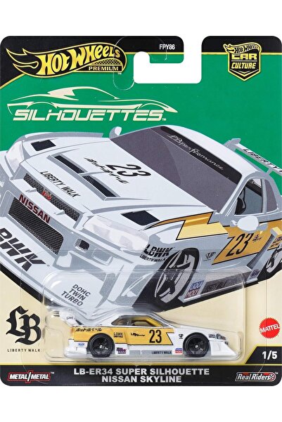 HOT WHEELS Premium LB-ER34 Super Silhouette Nissan Skyline Liberty Walk 1:64 Model Araba